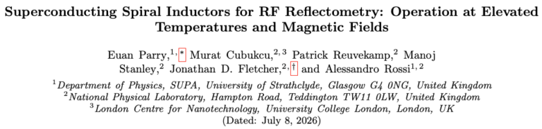 Our new preprint investigating superconducting spiral inductors for reflectometry is now available on arXiv!