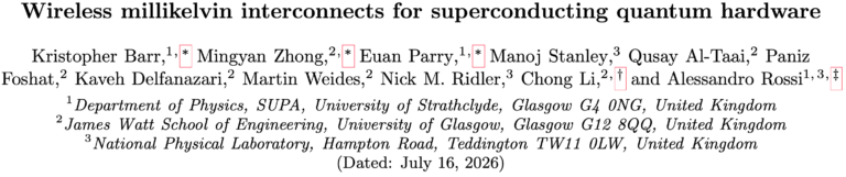 Our new preprint investigating Wireless millikelvin interconnects for superconducting quantum hardware is now available on arXiv!